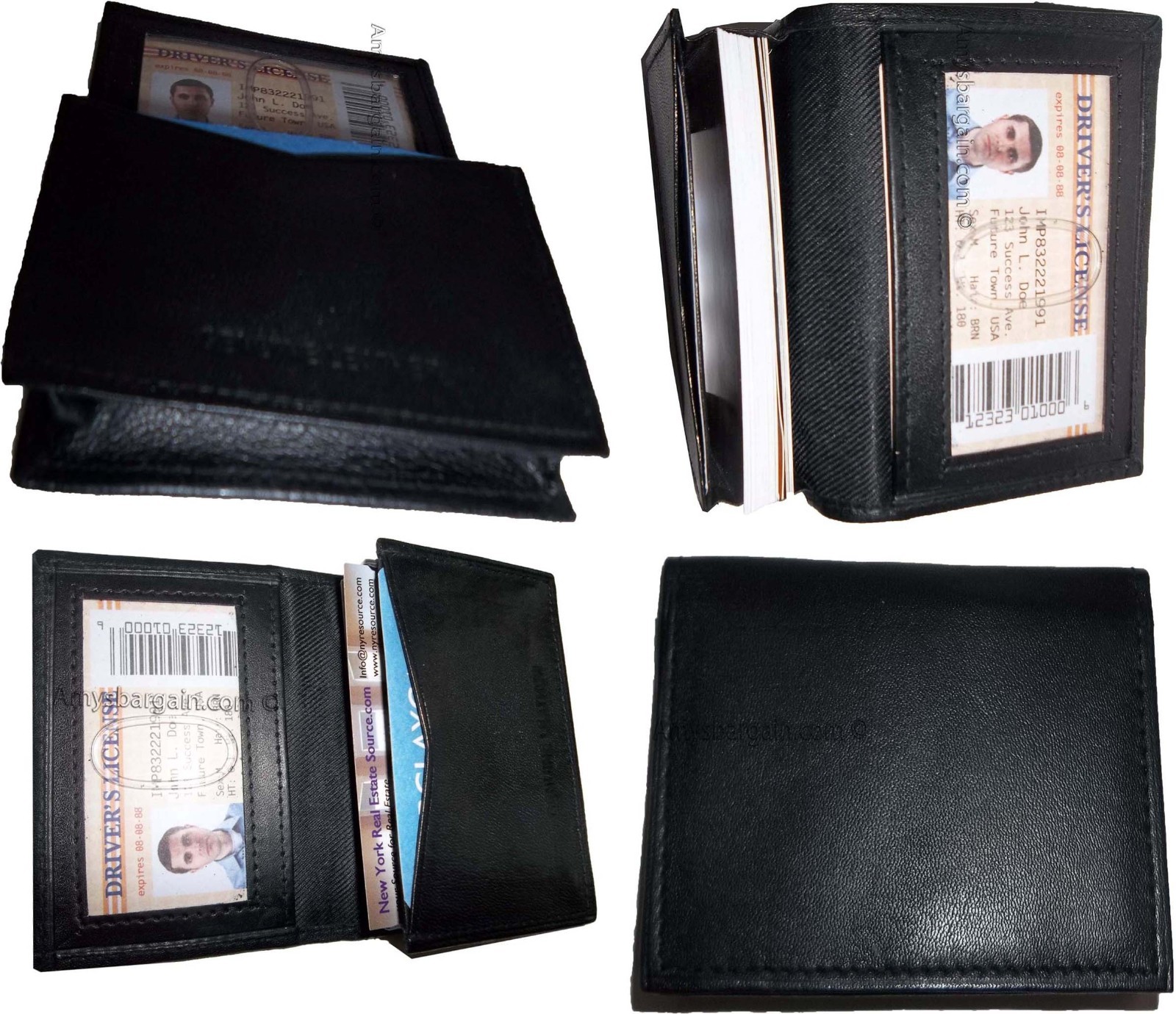 Lot of 2 Leather Business card / Credit Card ID card case fifty cards holder new