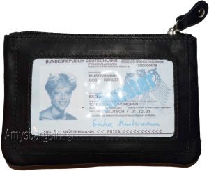 Lot of 2 Leather Change Purse bag Ladies mini pocket business card case kay ring - Image 13