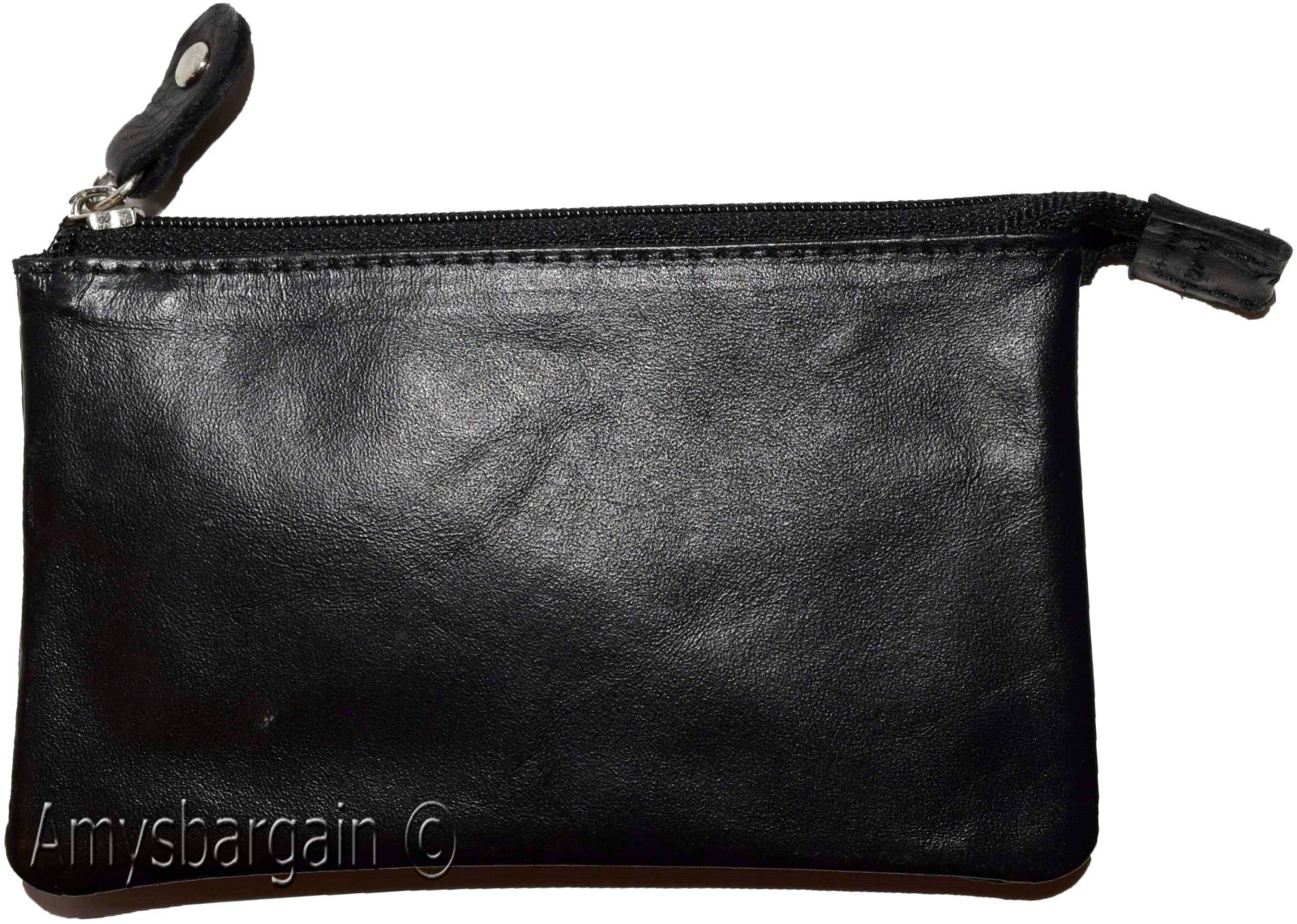 Lot of 2 Leather Change Purse bag Ladies mini pocket business card case kay ring - Image 3