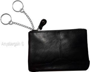 Lot of 2 Leather Change Purse bag Ladies mini pocket business card case kay ring - Image 4