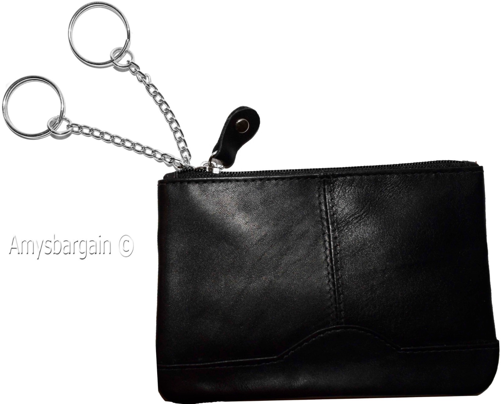 Lot of 2 Leather Change Purse bag Ladies mini pocket business card case kay ring - Image 4