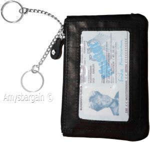 Lot of 2 Leather Change Purse bag Ladies mini pocket business card case kay ring - Image 6