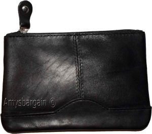 Lot of 2 Leather Change Purse bag Ladies mini pocket business card case kay ring - Image 7