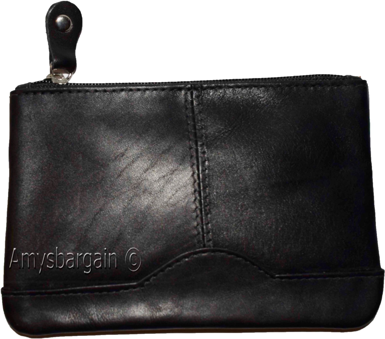 Lot of 2 Leather Change Purse bag Ladies mini pocket business card case kay ring - Image 7