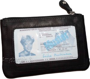 Lot of 2 Leather Change Purse bag Ladies mini pocket business card case kay ring - Image 8
