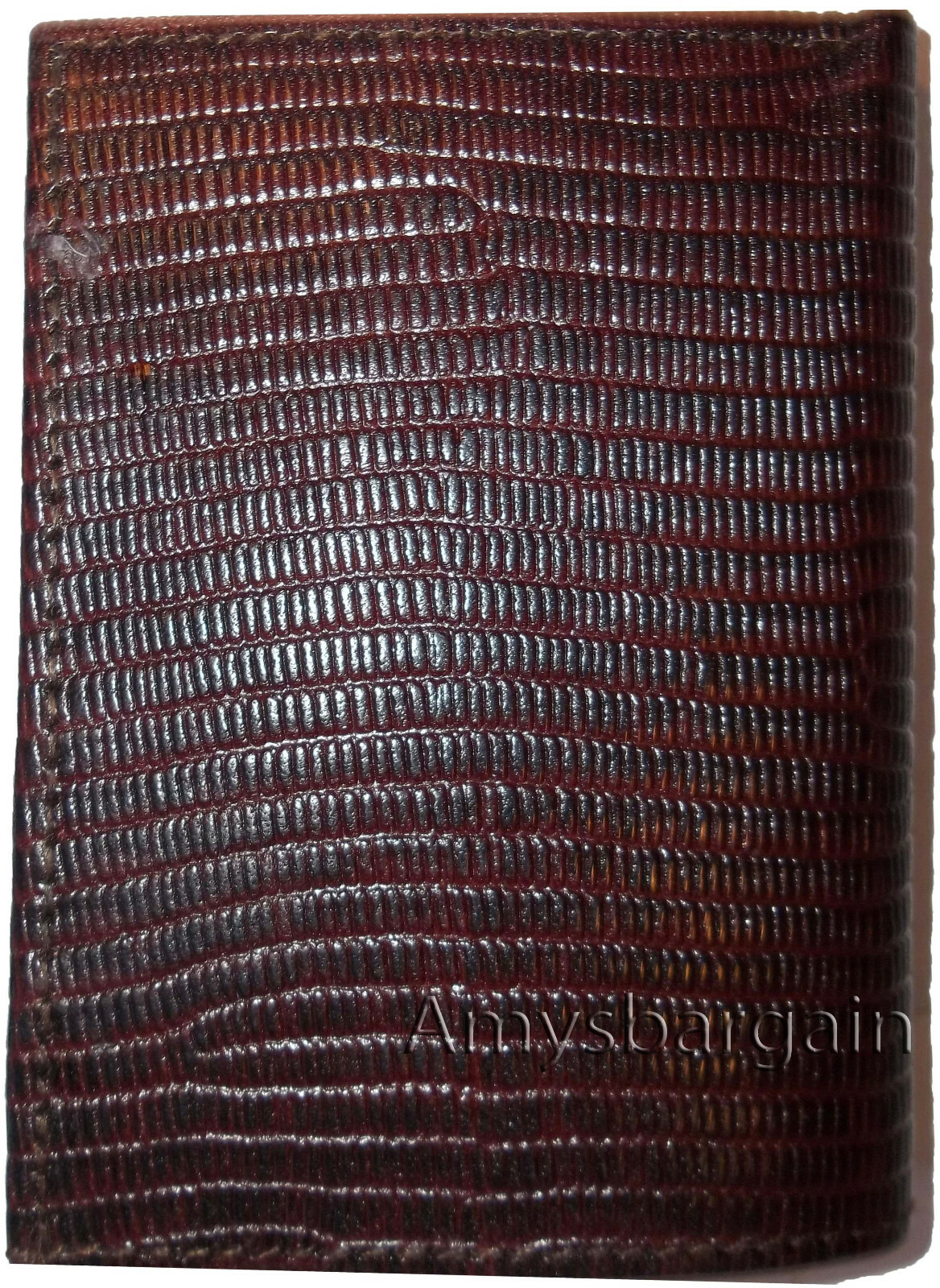 Lot of 2 Lizard skin Printed Real Leather wallet Man's Brown Trifold wallet new - Image 5
