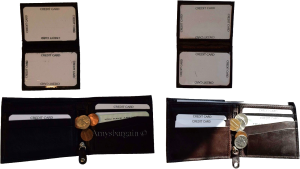 Lot of 2 Men's Bifold Leather wallet 3 bill slots 10 card spaces Zip coin case - Image 3