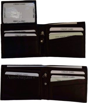 Lot of 2 Men's Bifold Leather wallet 3 bill slots 10 card spaces Zip coin case - Image 6