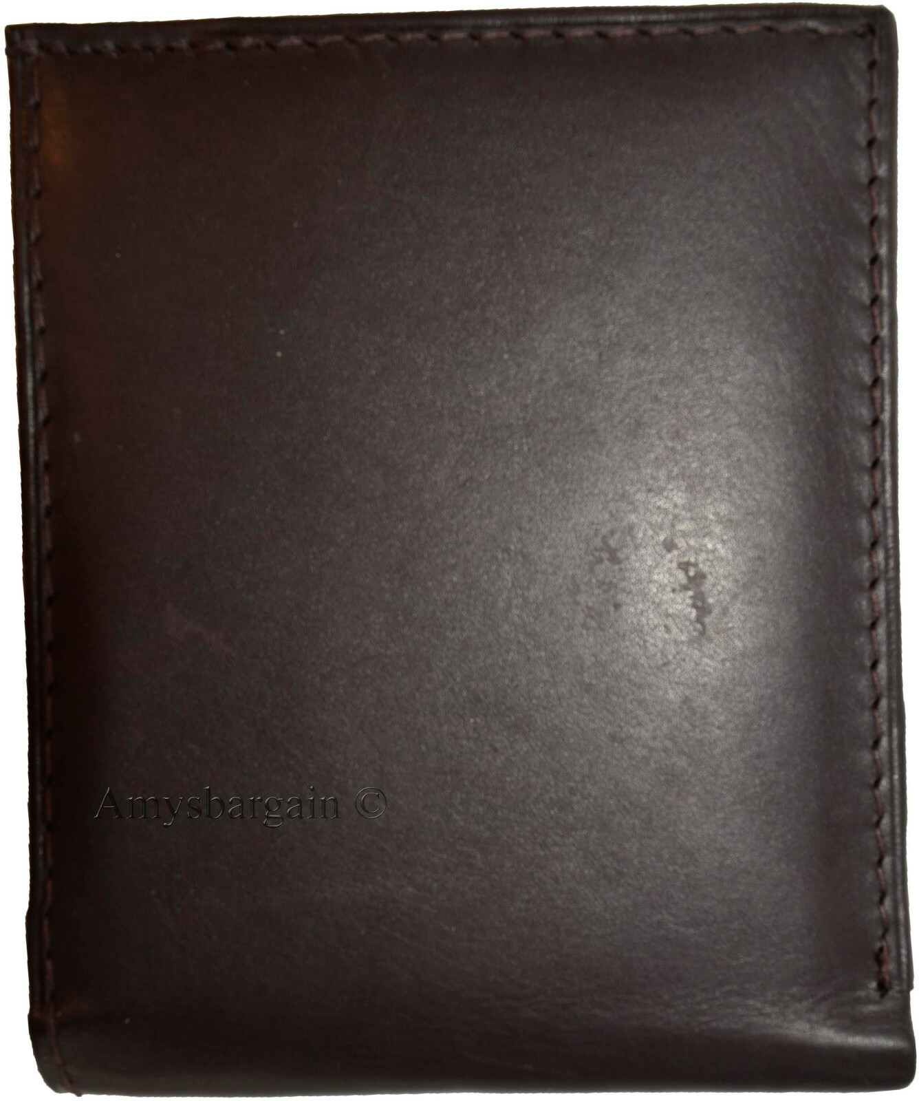 Lot of 2 Men's Brown Bifold Calfskin leather wallet, 2 Bil slots 7 card 1 ID Win - Image 8