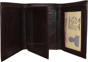 Lot of 2 New Trifold Leather Man’s wallet 2 ID window 9 card 2 bill slots - Image 13