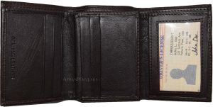 Lot of 2 New Trifold Leather Man’s wallet 2 ID window 9 card 2 bill slots - Image 6