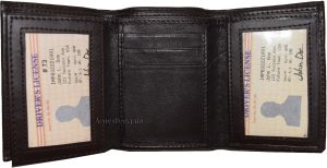 Lot of 2 New Trifold Leather Man’s wallet 2 ID window 9 card 2 bill slots - Image 7