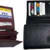Lot of 2 New Woman's Leather checkbook wallet 6 Credit card 7 Bill pockets new