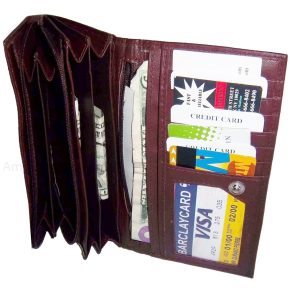Lot of 2 New Woman's Leather checkbook wallet 6 Credit card 7 Bill pockets new - Image 13