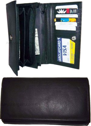 Lot of 2 New Woman's Leather checkbook wallet 6 Credit card 7 Bill pockets new - Image 3