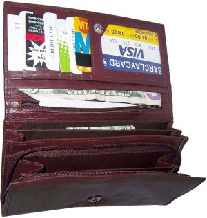 Lot of 2 New Woman's Leather checkbook wallet 6 Credit card 7 Bill pockets new - Image 6