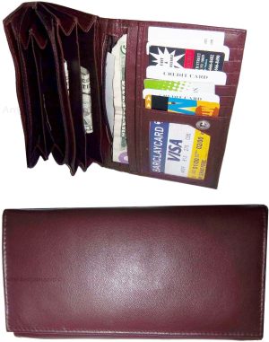 Lot of 2 New Woman's Leather checkbook wallet 6 Credit card 7 Bill pockets new - Image 9