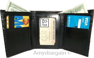 Lot of 3 Italian Style Crocodile Printed Leather Man's Black Trifold wallet BNWT - Image 4