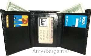 Lot of 3 Italian Style Crocodile Printed Leather Man's Black Trifold wallet BNWT - Image 5