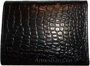 Lot of 3 Italian Style Crocodile Printed Leather Man's Black Trifold wallet BNWT - Image 7