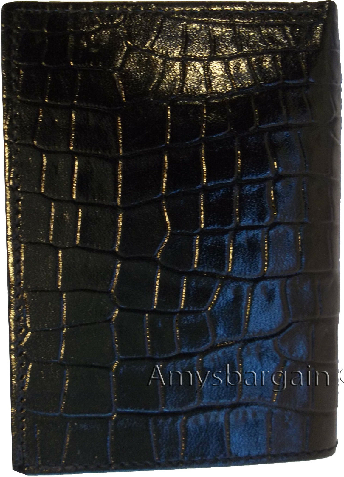Lot of 3 Italian Style Crocodile Printed Leather Man's Black Trifold wallet BNWT - Image 9