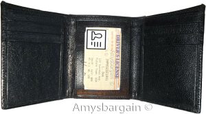 Lot of 3 Italian Style Crocodile Printed Leather Man's Black Trifold wallet BNWT - Image 10