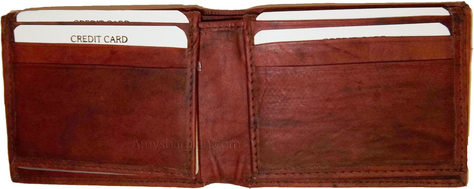 Lot of 3 Men's Bi fold Leather Wallet 12 Credit Card 2 ID billfold wallet br new - Image 12