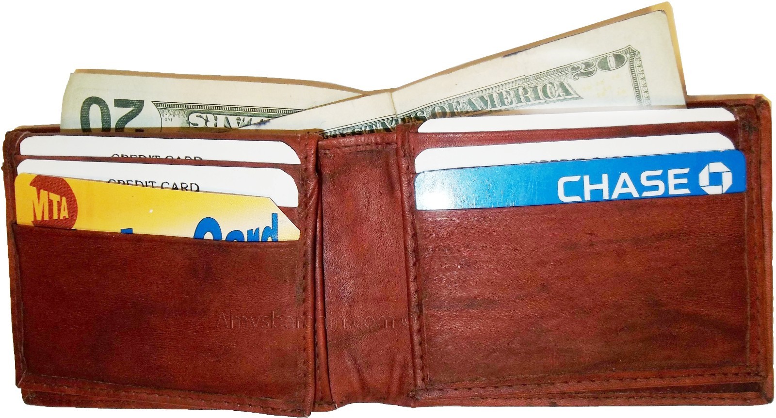 Lot of 3 Men's Bi fold Leather Wallet 12 Credit Card 2 ID billfold wallet br new - Image 3