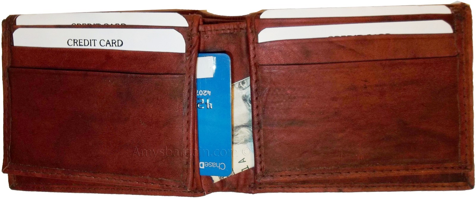 Lot of 3 Men's Bi fold Leather Wallet 12 Credit Card 2 ID billfold wallet br new - Image 6