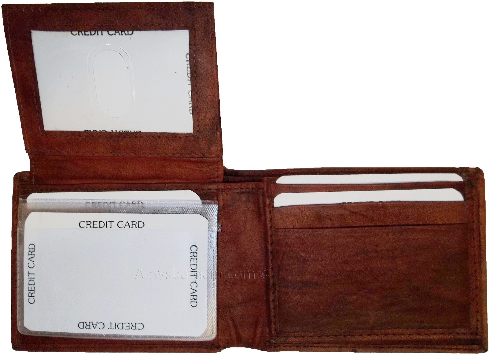 Lot of 3 Men's Bi fold Leather Wallet 12 Credit Card 2 ID billfold wallet br new - Image 10