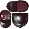 Lot of 3 New Burgundy Leather change purse, Coin case, Coin holder, change case