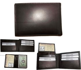 Lot of 3 New Men's Soft Leather Brown billfold Wallet 9 Credit ATM Card 2 ID new