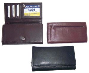 Lot of 3 New leather Checkbook wallets Black Brown Credit card zip change purse - Image 8