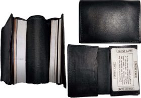 Lot of 3 New leather business card case, 100 plus card case, Black card case BN