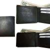 Lot of 3 New style leather man's wallet 2 bill slots 1 zip 4 credit card 1 ID BN