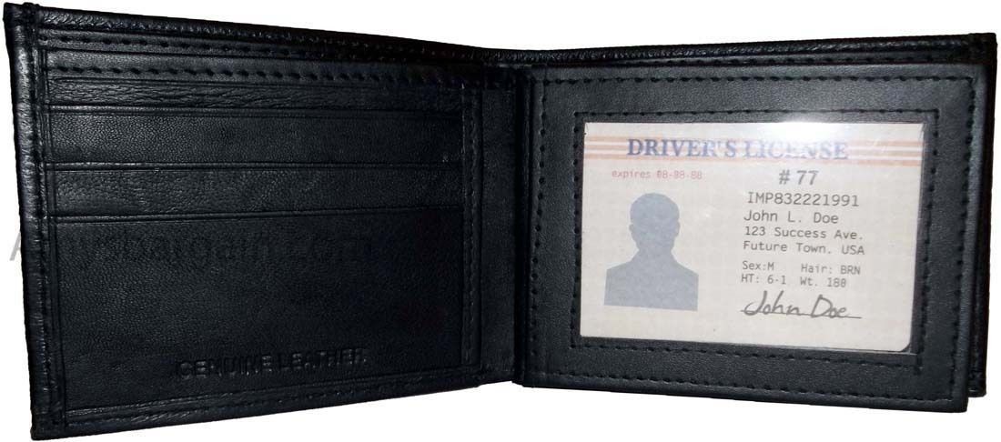 Lot of 3 men's leather wallet credit card holder 3 ID window billfold new wallet - Image 13