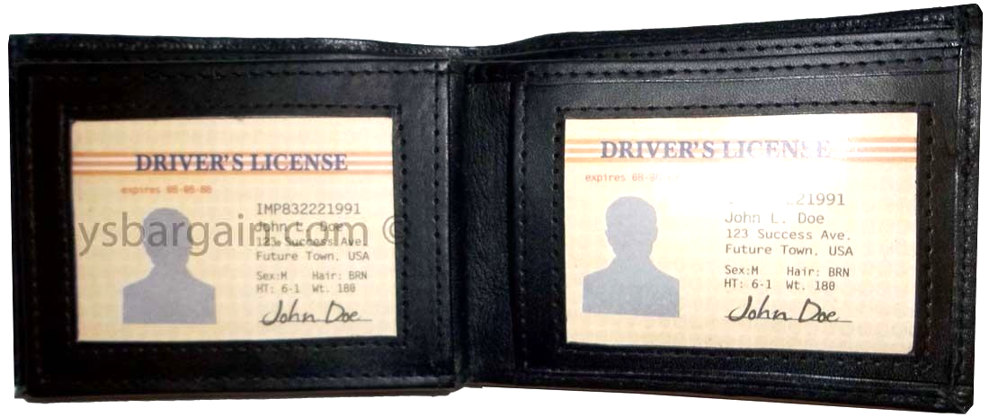 Lot of 3 men's leather wallet credit card holder 3 ID window billfold new wallet - Image 3