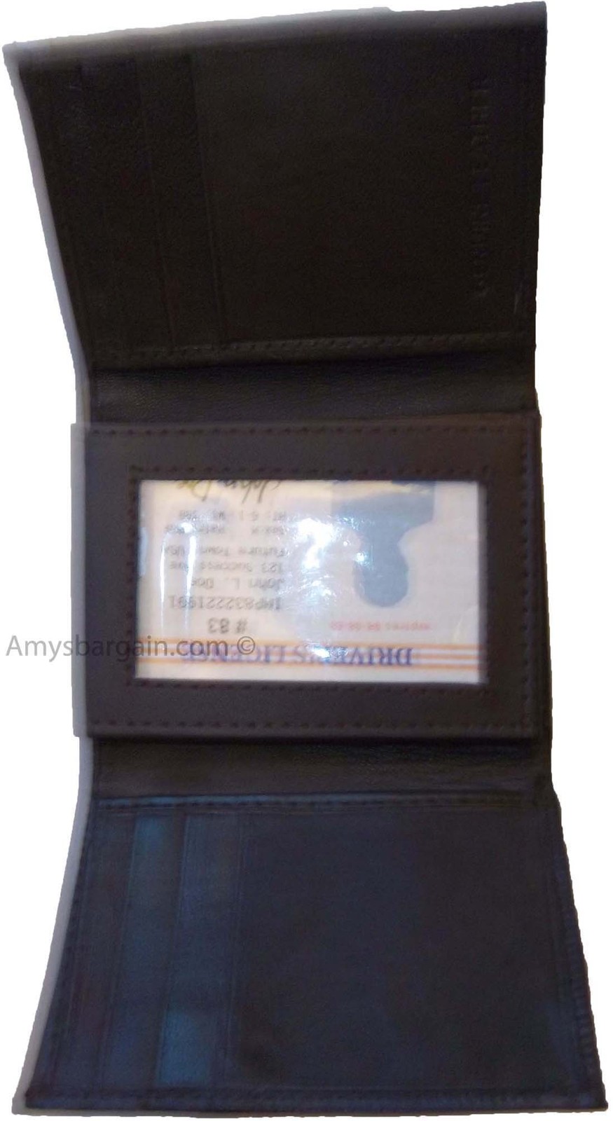 Lot of 3 new brown trifold leather men’s wallet 1 ID 9 card 2 bill spaces. - Image 5