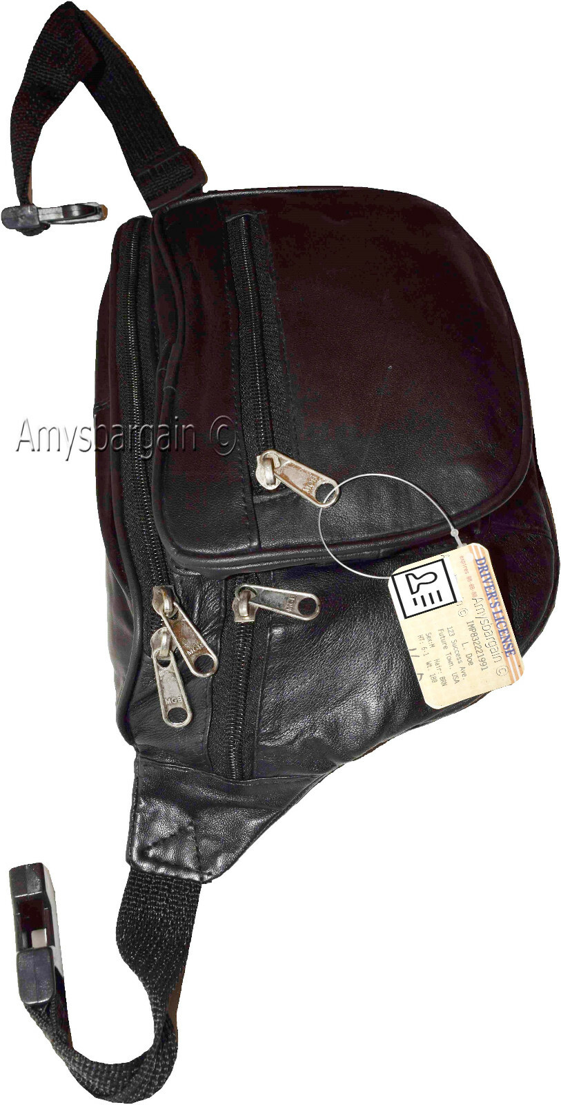 Lot of 4 Large Leather waist pouch Black waist bag leather bag Jumbo Fanny pack - Image 4