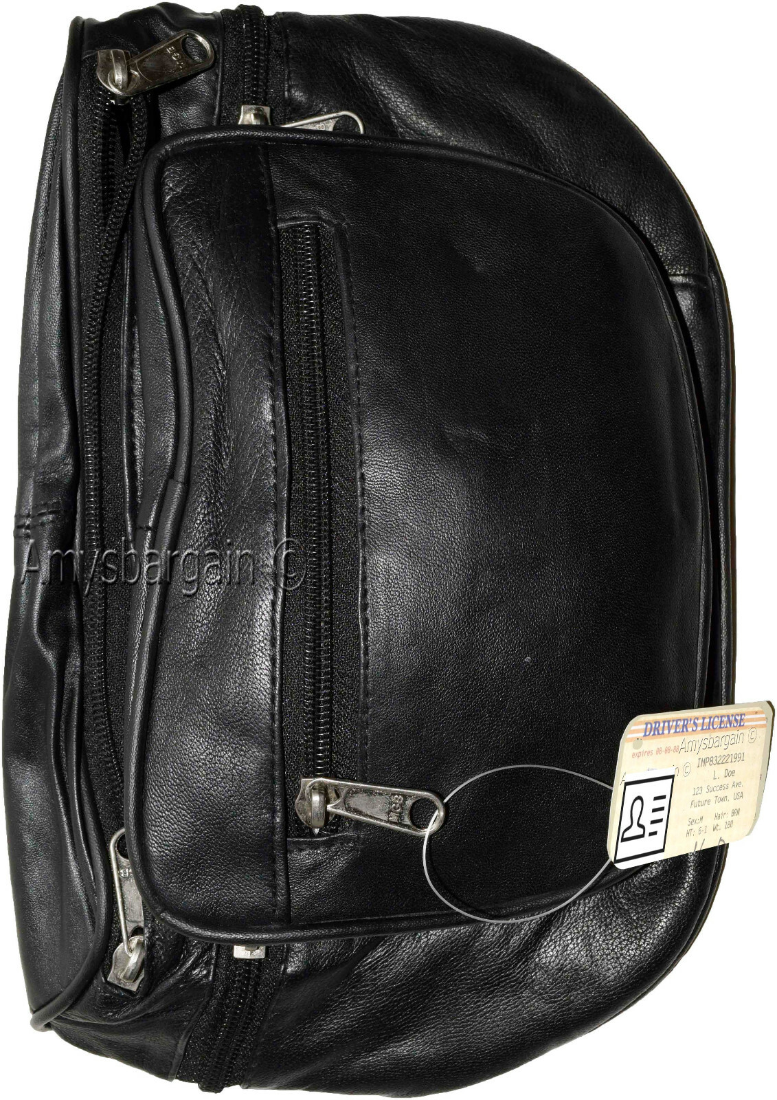 Lot of 4 Large Leather waist pouch Black waist bag leather bag Jumbo Fanny pack - Image 8