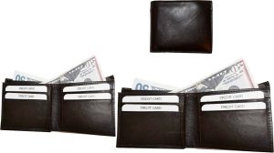 Lot of 4 New Men's High-end leather billfold wallet, Brown 6 credit card bifold - Image 4