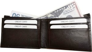 Lot of 4 New Men's High-end leather billfold wallet, Brown 6 credit card bifold - Image 9