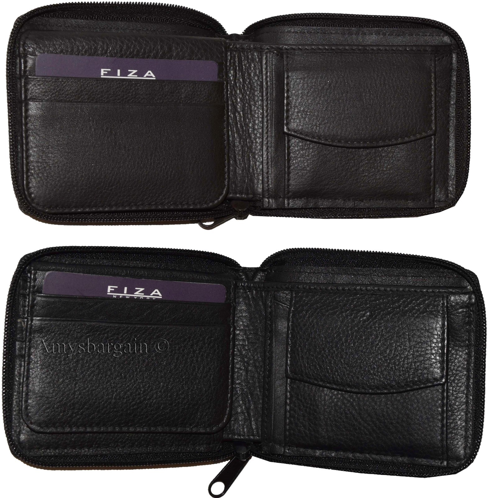 Lot of 4 Zip around FIZA NY leather men's wallet Bi-fold wallet change purse BN - Image 8