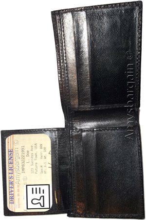 Lot of 5 Man's Black billfold New Lizard Skin Printed Leather wallet 6 cards ID - Image 6