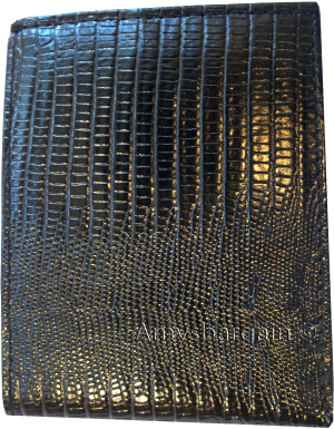 Lot of 5 Man's Black billfold New Lizard Skin Printed Leather wallet 6 cards ID - Image 9