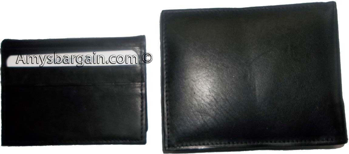 Lot of 5 New Men's Soft Leather Black billfold Wallet 9 Credit ATM Card 2 ID new - Image 8