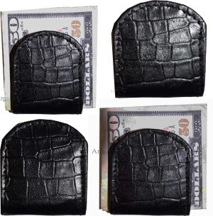 Lot of 6 Black Crocodile printed leather Unbranded money clip Clip Money, BR New - Image 11