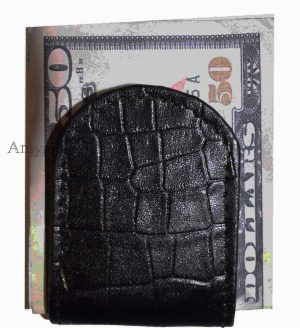 Lot of 6 Black Crocodile printed leather Unbranded money clip Clip Money, BR New - Image 3