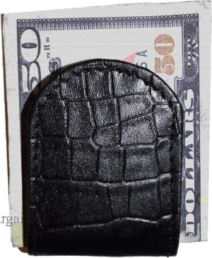 Lot of 6 Black Crocodile printed leather Unbranded money clip Clip Money, BR New - Image 4