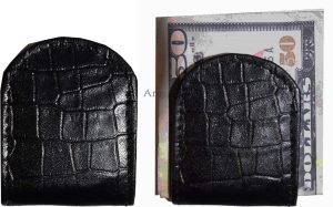 Lot of 6 Black Crocodile printed leather Unbranded money clip Clip Money, BR New - Image 9